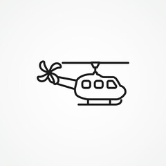 helicopter line icon. helicopter outline icon.