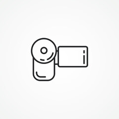 video camera line icon. opening screen video camera outline icon.
