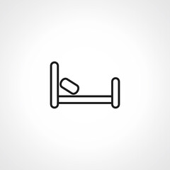 Hotel Bed line icon, Hostel icon