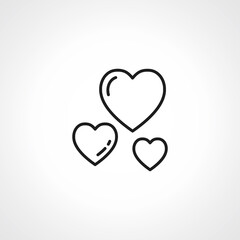Heart line icon. hearts love web linear icon.