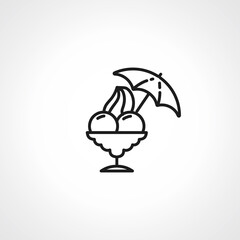 Ice cream in glass line icon. Ice cream in glass outline icon