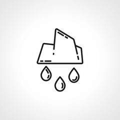 ice melt line icon. iceberg melting line icon.