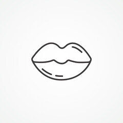 Lips line icon. female lips outline icon.