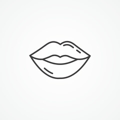 Lips line icon. female lips outline icon.