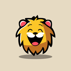 Cute lion smile animals from nature. Cute cartoon lion, animal from the zoo. vector illustration 3