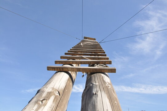 "Tunera" tuna fishing observation post detail, Bakarac near Bakar and Rijeka in Croatia.Tunera are observation decks with ladders, built for one of the most important activities of Kvarner fishermen