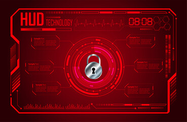 Closed Padlock on digital background, cyber security