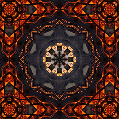 Vibrant and Symmetrical Digital Abstract Kaleidoscope Art with Intricate Geometric Patterns, Fractal Elements, and Psychedelic Colors, Perfect for Contemporary Design Projects, Modern Wallpaper	
