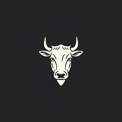 Cow head logo design vector illustration