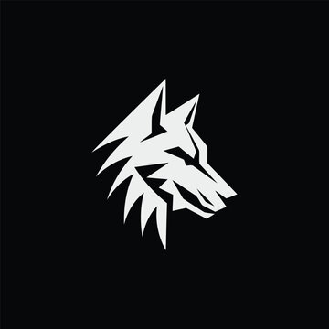 Abstract wolf head logo design vector illustration