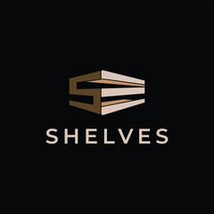 simple and modern letter S shelf logo, suitable for any industry, especially in the interior sector.