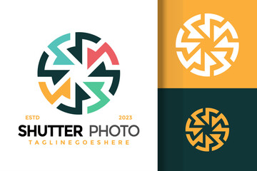 Shutter photo colorful logo vector icon illustration