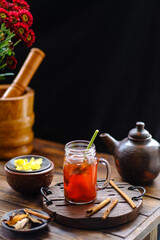 red ginger tonic, wedang jahe merah, Indonesian traditional drink