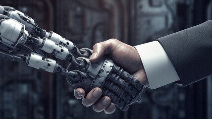 Handshake human and robot
