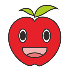 Obraz premium red apple cartoon character