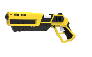 Naklejka premium yellow sci fi future gun isolated background