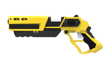 Fototapeta premium yellow sci fi future gun isolated background