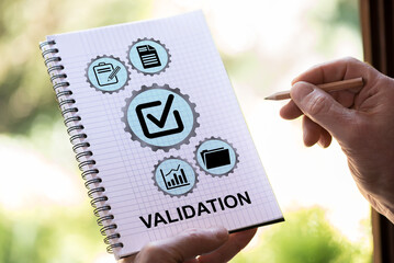 Validation concept on a notepad