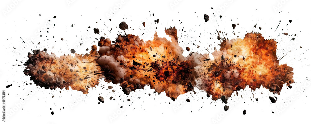 Wall mural explosion border isolated on transparent background - generative ai