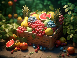 Colorful fruit collection