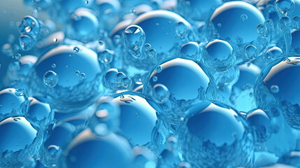 Blue water made out of air bubbles for background or wallpaper - obrazy, fototapety, plakaty