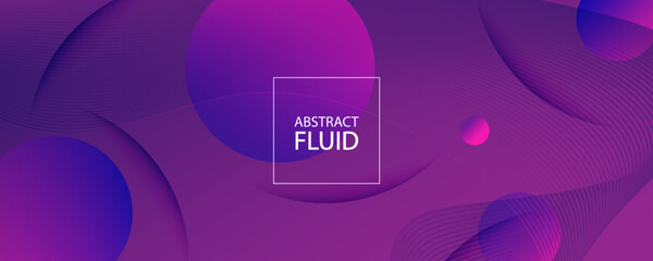 Magazine Template with Wave Shapes. Technology Texture. Memphis Fluid Liquid.
