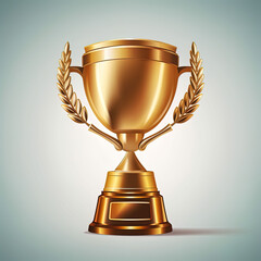 Fototapeta na wymiar vector image of Trophy award: composition of laurel wreath with realistic image