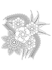 Fototapeta premium Flower mandala illustration. Oriental pattern, vintage decorative elements. Mandala Coloring Pages. Mandala Coloring Book. Seamless vector
