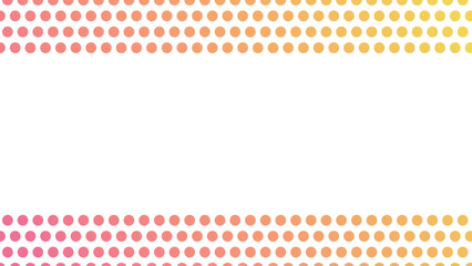 ピンクからイエローのグラデーションのドットの背景イラストフレーム