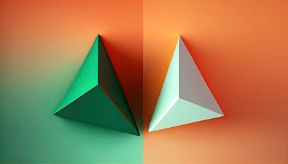 geometry set of triangles minimal flat ray simplicity of space modern color abstract Elegant and Modern illustrationby AI generated.