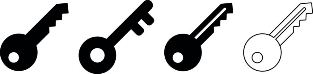 Key icons collection in trendy flat style isolated on background. Key icon page symbol for your web site design Key icon logo, app, UI. Key icon Vector illustration