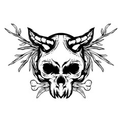 skull illustration art digital drawing