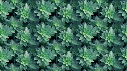 Seamless succulent plant pattern, created with generative AI technology