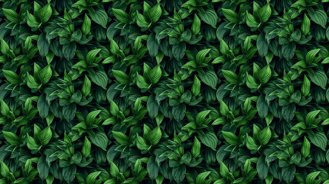 Seamless leaves pattern, created with generative AI technology