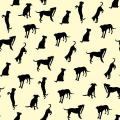 Seamless pattern with dogs illustration