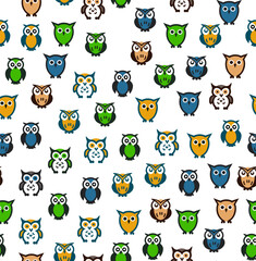 Seamless pattern with owls background