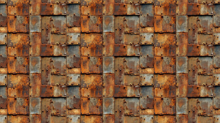 Seamless rusty metal pattern, created with generative AI technology