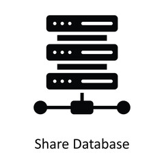 Share Database  Vector Solid  Icon Design illustration. Network and communication Symbol on White background EPS 10 File