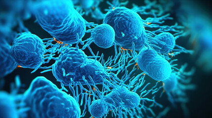 Obraz premium Microscopic bacteria illustration