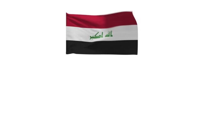 3D rendering of the flag of Iraq waving in the wind.