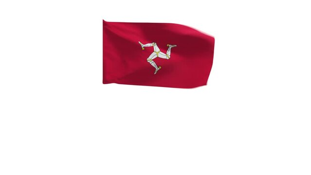 3D rendering of the flag of Isle of Man waving in the wind.