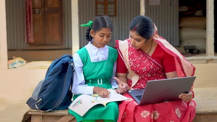 The village woman supported her daughter's online education, recognizing the importance of technology for learning and growth.