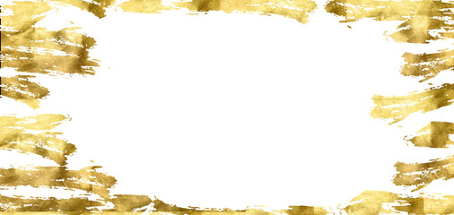 Gold sparkle ,splatter border,Gold Foil Frame Gold brush stroke on transparent background.	