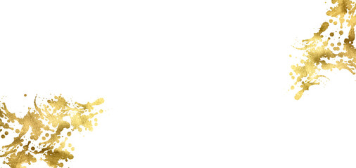 Gold sparkle ,splatter border,Gold Foil Frame Gold brush stroke on transparent background.	