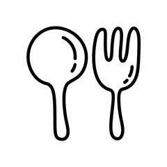 Doodle menu food restaurant line Black white sticker note planner