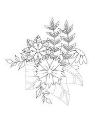 
   Flowers  Leaves Coloring page Adult.Contour drawing of a mandala on a white background.  Vector illustration Floral Mandala Coloring Pages, Flower Mandala Coloring Page, Coloring Page For Adul   