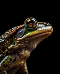 Fototapeta premium Frog profile portrait - Generative AI