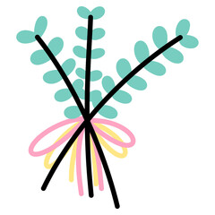 Doodle tree plant nature line Flower colorful