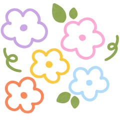 Doodle tree plant nature line Flower colorful