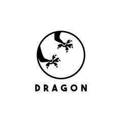 Modern dragon leg ,foot mascot logo design. Dragon vector icon with simple circle style.